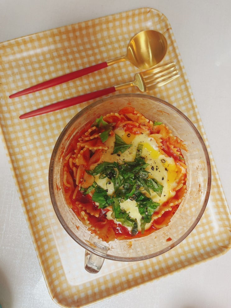  라면 보다 쉬운 초간단 전자레인지 토마토 파스타 전자렌지 치즈 스파게티 자취요리 레시피