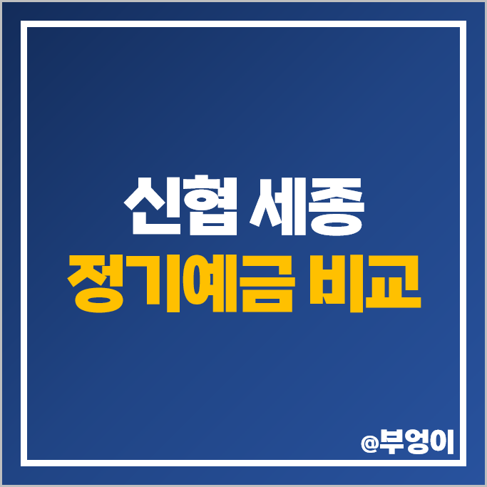 세종 신협 정기예금 금리 특판 비교 이자 높은 예금 비교 추천 세종 신협 정기예금 금리 특판 비교 이자 높은 예금 비교 추천