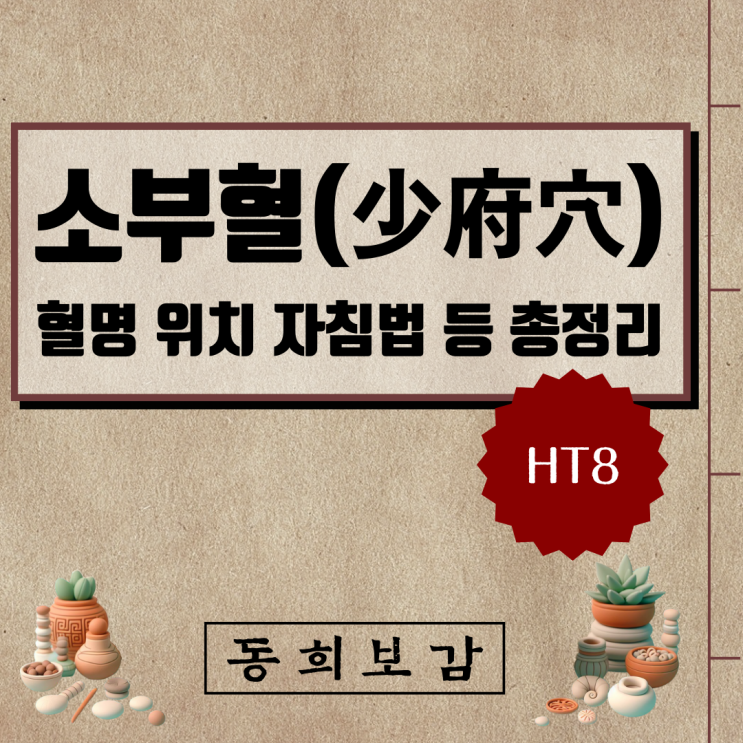  소부혈(少府穴) HT8, 소속경맥 혈명 위치 특성 자침법 등 총정리