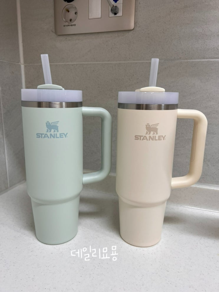  스탠리 텀블러 퀜처 887ml 크림, 미스트 내돈내산 후기