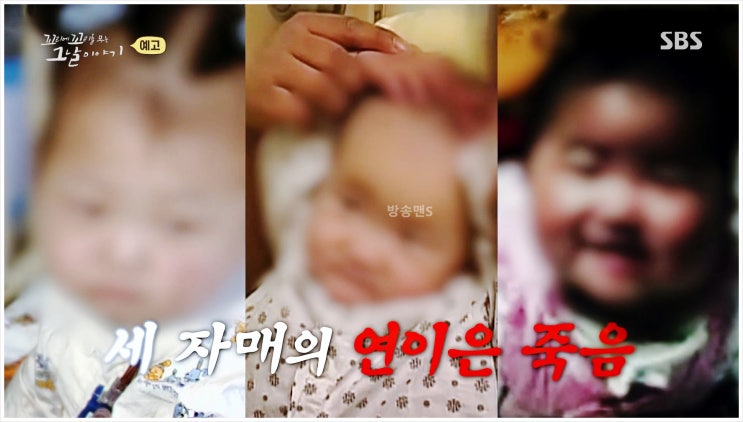  세자매 연쇄 사망사건 꼬꼬무 장도연 청하 김동영 보험조사원 최씨 부부 수빈 서연 민서 입양 희소병 유골함 보험사 SBS