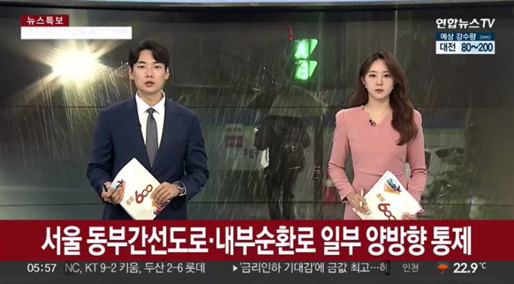 서울 <b>동부간선도로</b> 내부순환로 일부구간 침수 위험성 교통 <b>통제</b>