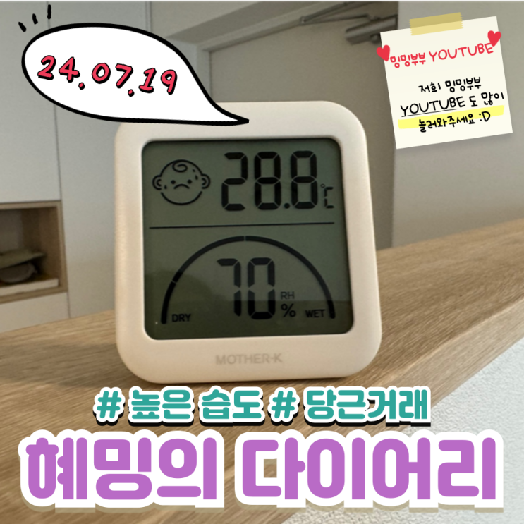 혜밍의 다이어리 #높은 습도 #당근 거래 혜밍의 다이어리 #높은 습도 #당근 거래