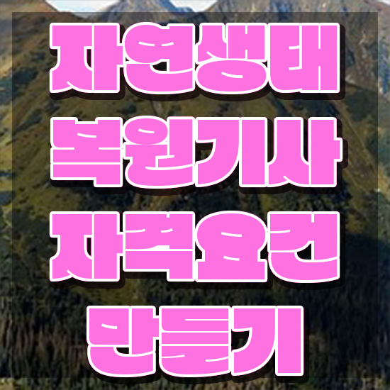  자연생태복원기사 시험일정 자연생태복원기사 시험응시자격 학점은행제로 쉽고 빠르게 완료한 전략