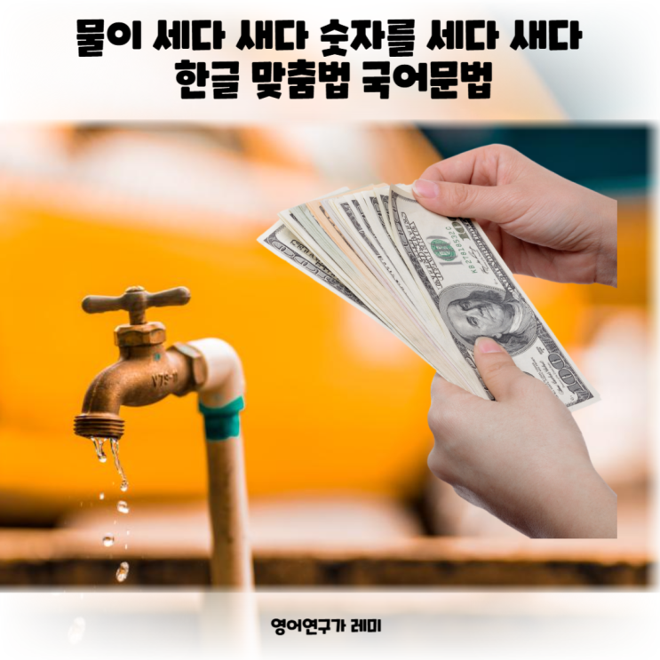 물이 세다 새다 숫자를 세다 새다 한글 맞춤법 국어문법 물이 세다 새다 숫자를 세다 새다 한글 맞춤법 국어문법