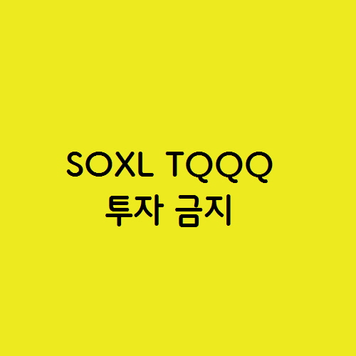  미국 3배 ETF SOXL TQQQ 투자 금지가  맞습니다.