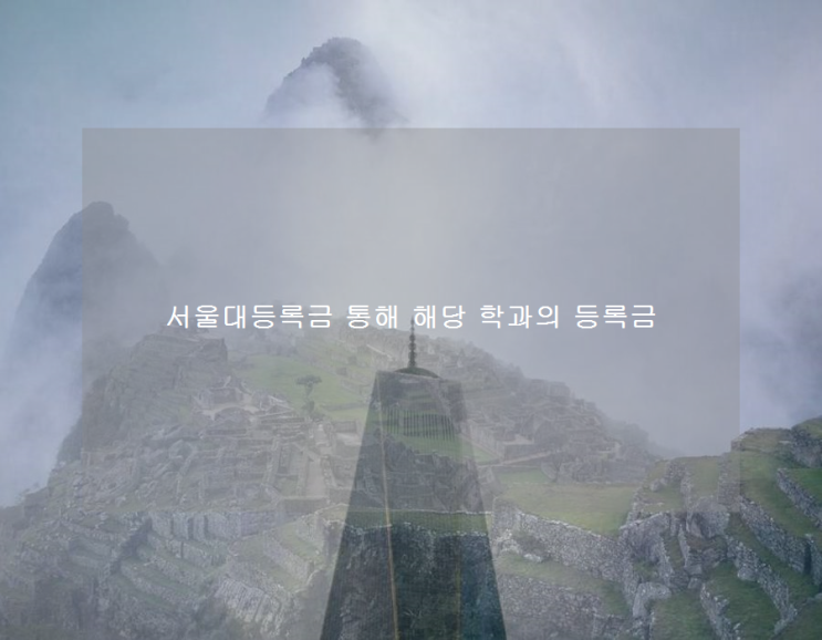 서울대등록금 통해 해당 학과의 등록금 서울대등록금 통해 해당 학과의 등록금