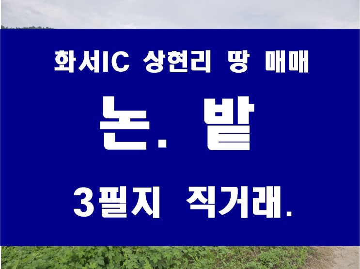  상주시 화서면 상현리 땅 매매 밭 논 평당 13만원 화서IC 화령 급매 물건