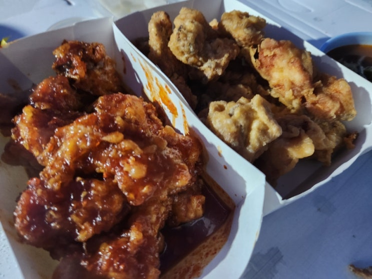 포항 흥해 치킨 배달 맛집 스모프치킨 반반 메뉴