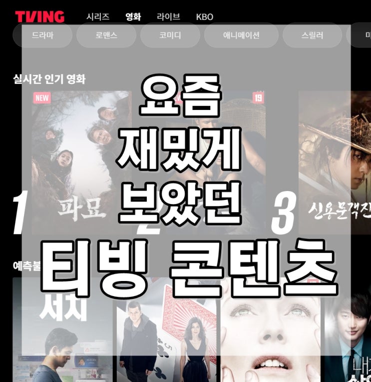  요즘 재밌게 보고있는 OTT 티빙 tving : 영화,드라마,예능