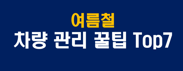  여름철 차량 관리 꿀팁