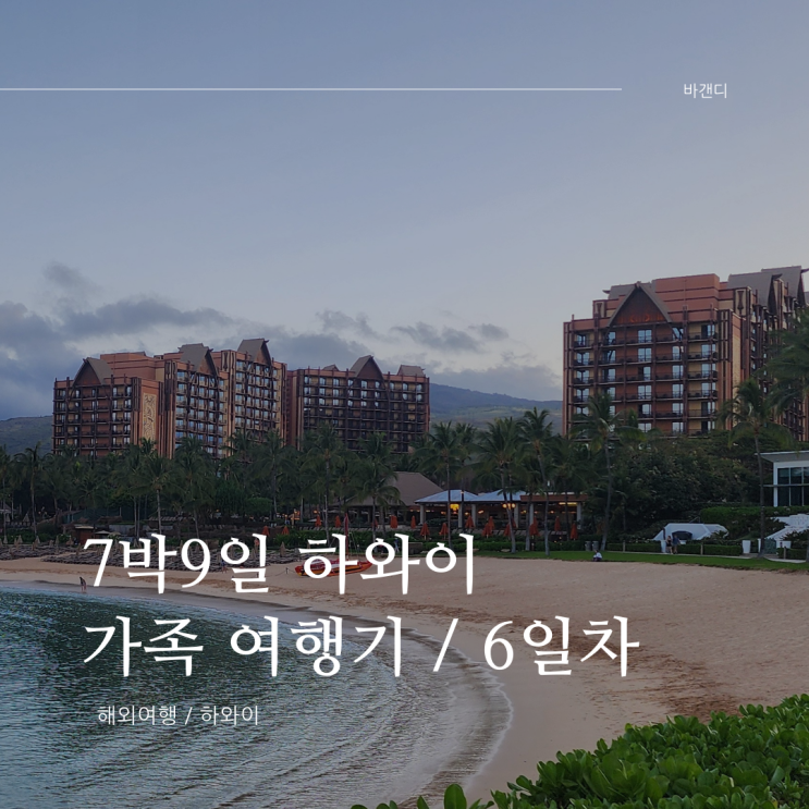  하와이 7박 9일 가족여행 6일차 / 디즈니 아울라니 캐릭터 조식, 수영장, 와이켈레 아울렛