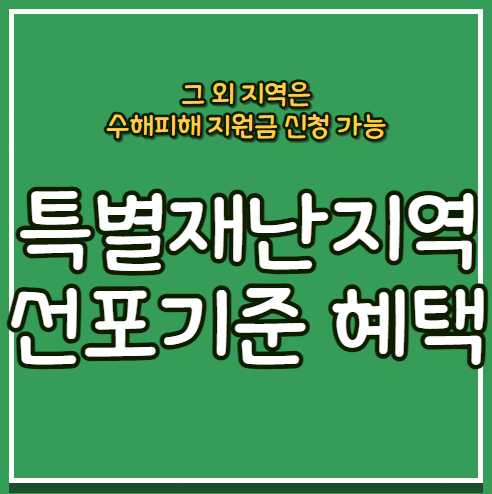 특별재난지역 선포 기준과 혜택 <b>지원</b> (ft. <b>수해</b> 피해 재난 <b>지원</b>금)