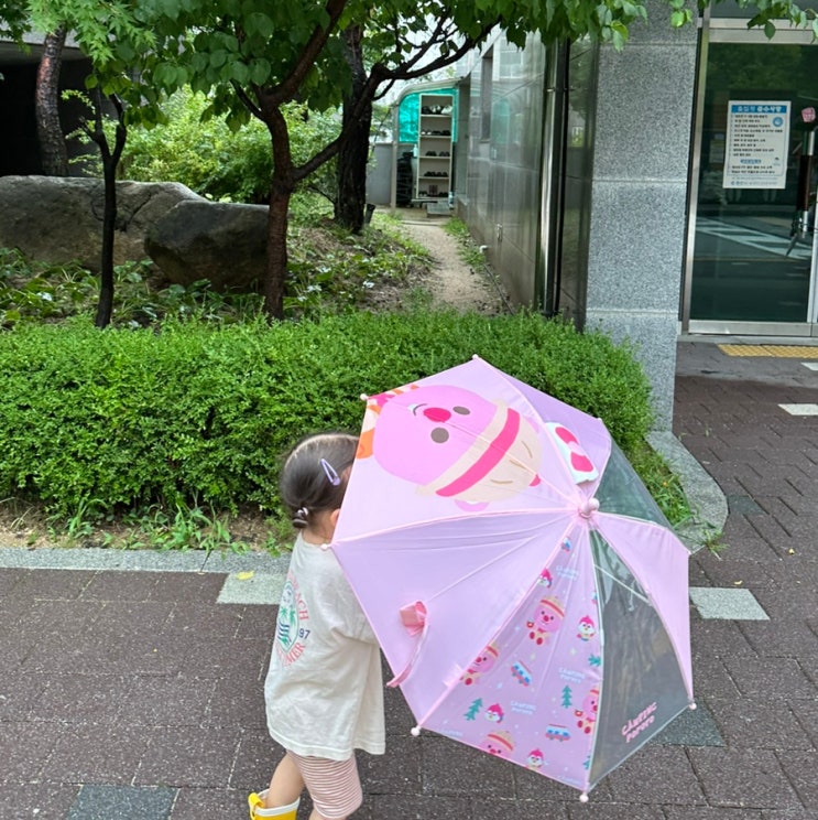  3살 여아 우산 뽀로로 루피 40cm 첫우산 구입했어요