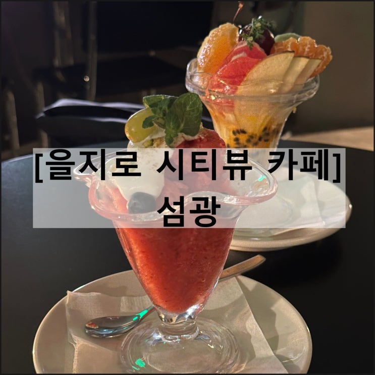  섬광 | 을지로 충무로 분위기 좋은 카페 서울 시티뷰 파르페