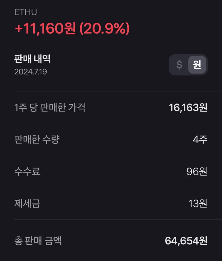  이더리움 2배 레버리지 ETF +20%에서 그냥 익절한 이유 (ETHU 종목정보 요약)