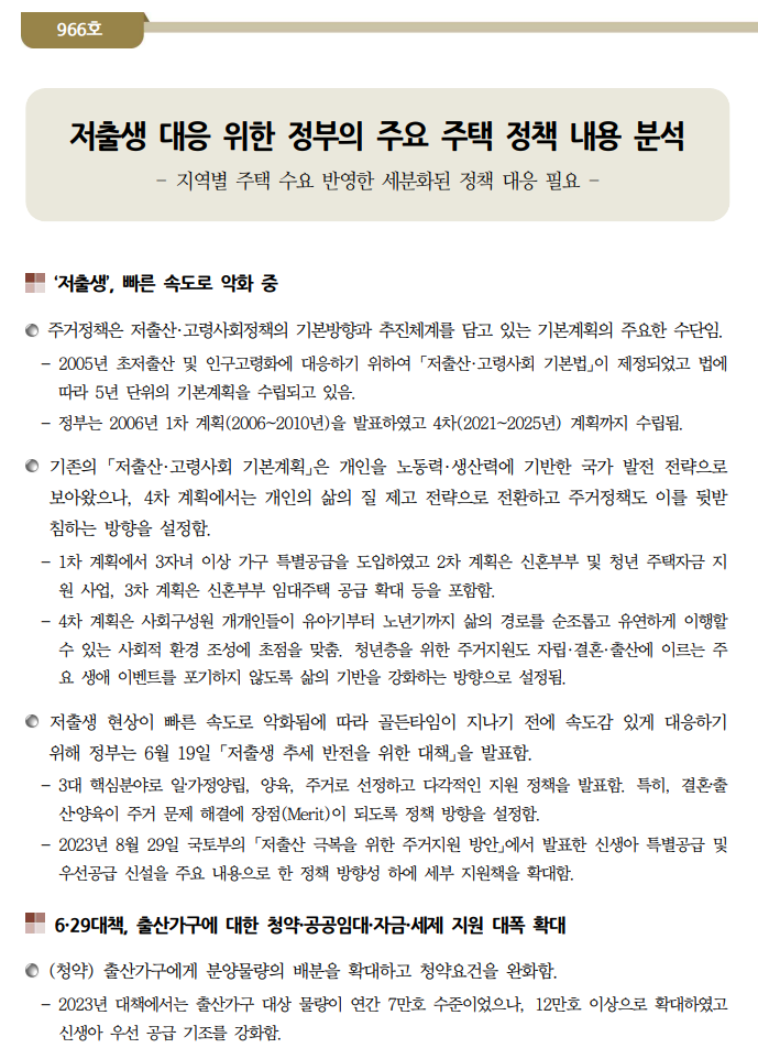  건설동향브리핑 966호 _ 저출생, 상가쪼개기