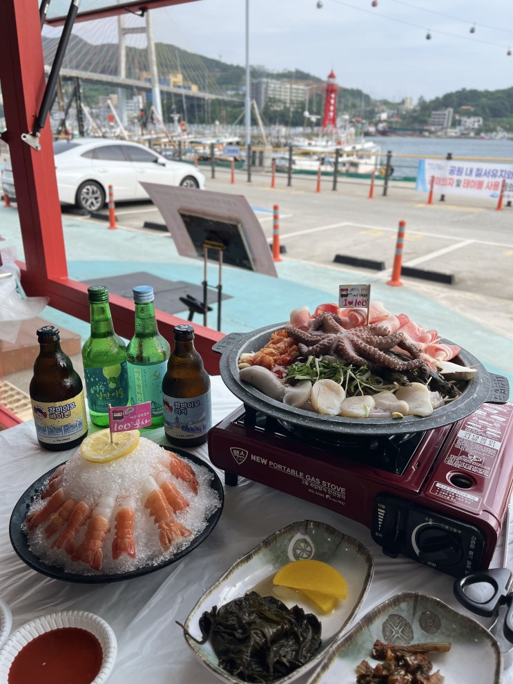  [여수낭만포차맛집] 여수낭만포차100도 본점 돌문어삼합 딱새우회 친절한 장미이모님 추천
