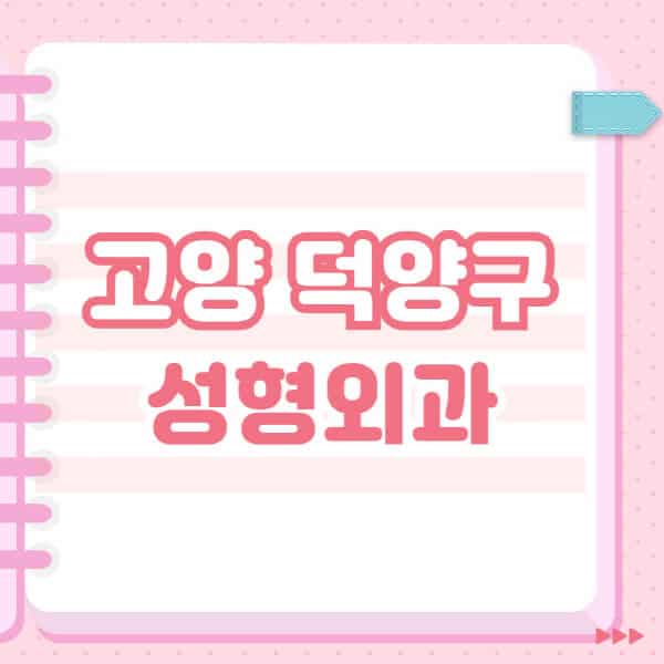  고양 덕양구에서 유명한 성형외과 추천과 블랙리스트 공개