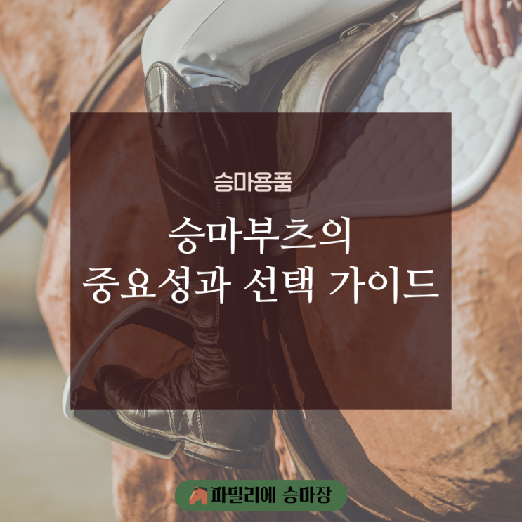  즐거운 승마를 위한 승마부츠의 중요성과 선택 가이드
