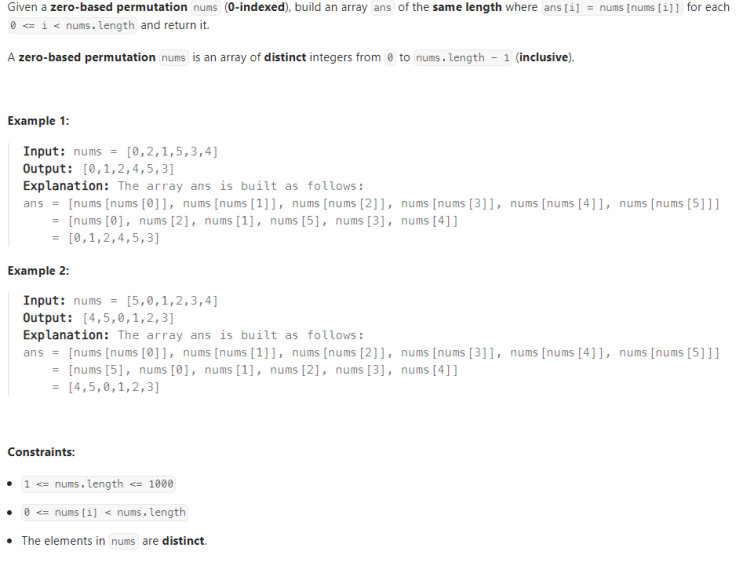  JAVA_LeetCode 1920_Build Array from Permutation