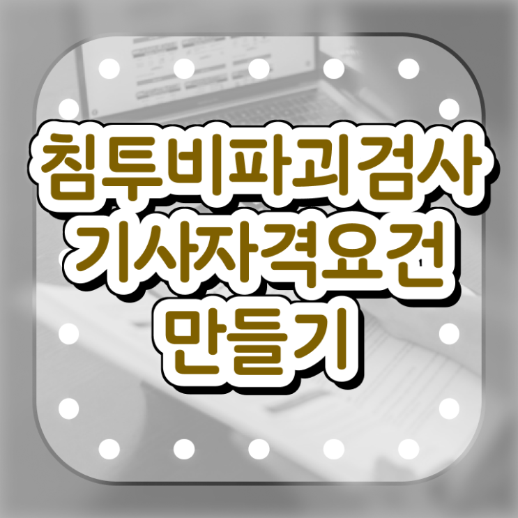  침투비파괴검사기사 시험응시조건 집에서 온라인으로 쉽고 빠르게 완료한 방법