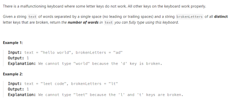  JAVA_LeetCode 1935_Maximum Number of Words You Can Type