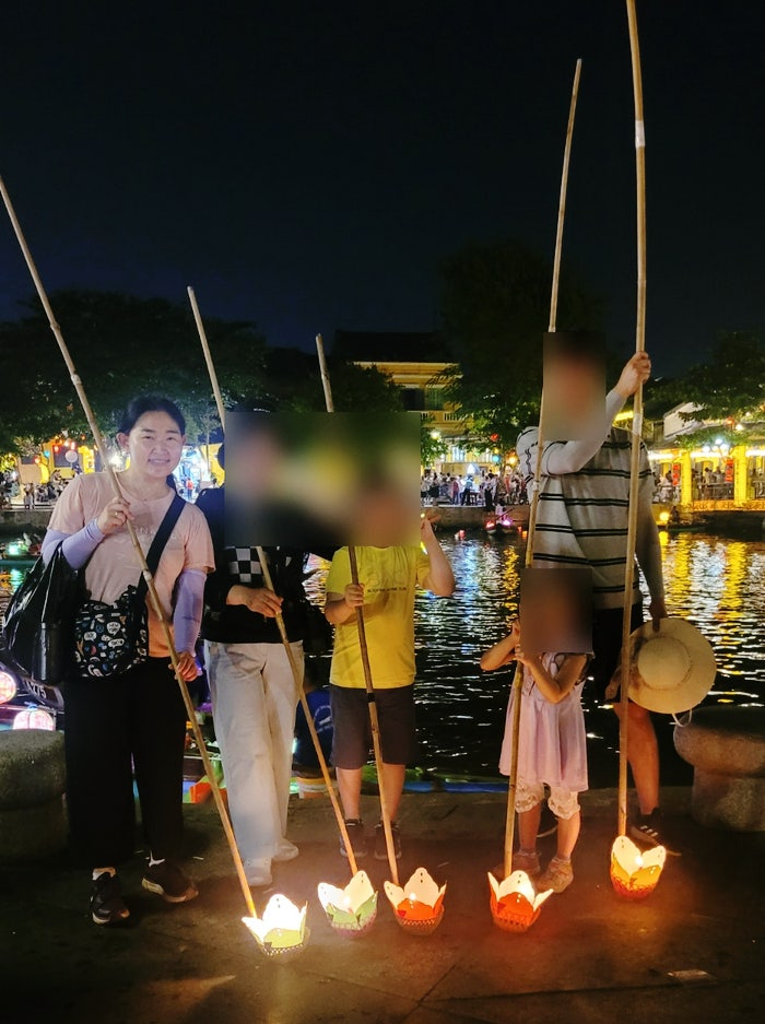  다낭 호이안 여행 소원 등 띄우기