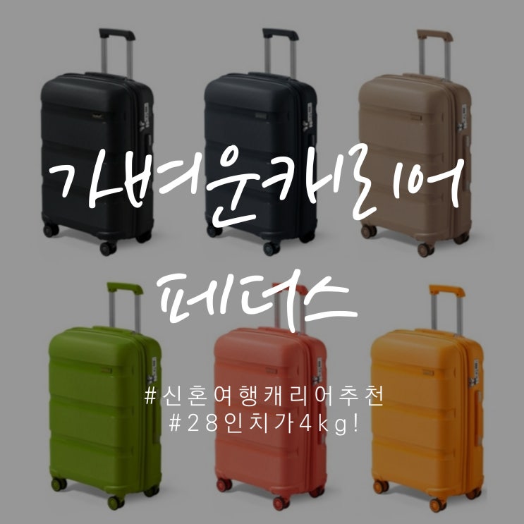  가벼운28인치캐리어 4kg대 여행용캐리어 페더스 구입!