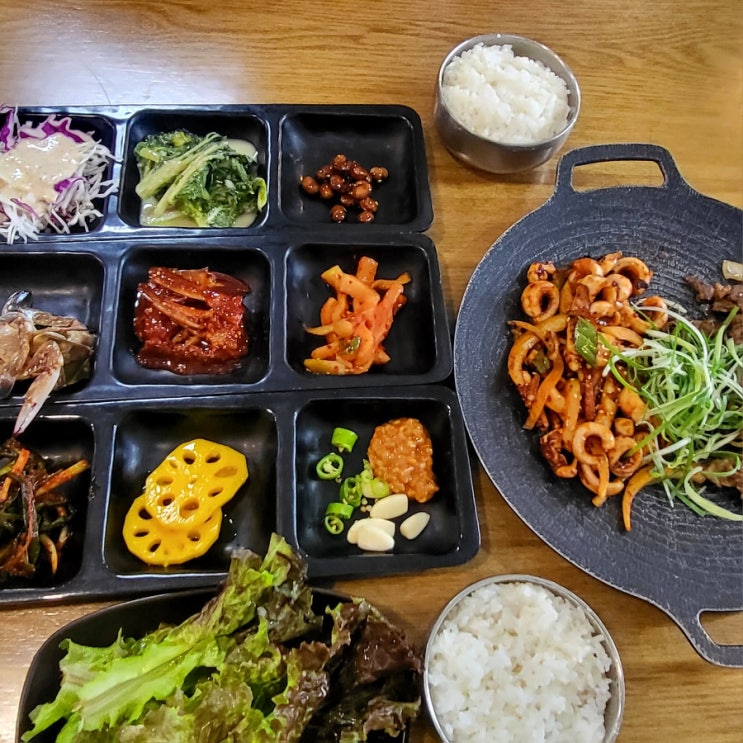  진량공단맛집 집밥스타일 불향이 맛있는 전설의숯불고기
