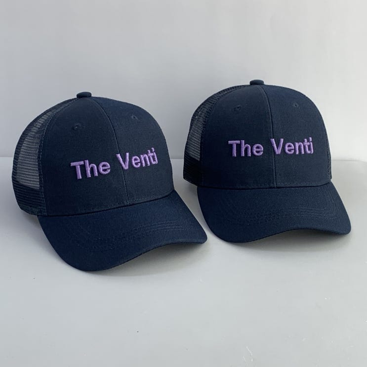  더벤티 The Venti 카페모자 소량모자제작 볼륨자수 단체모자 커스텀했어요 :)