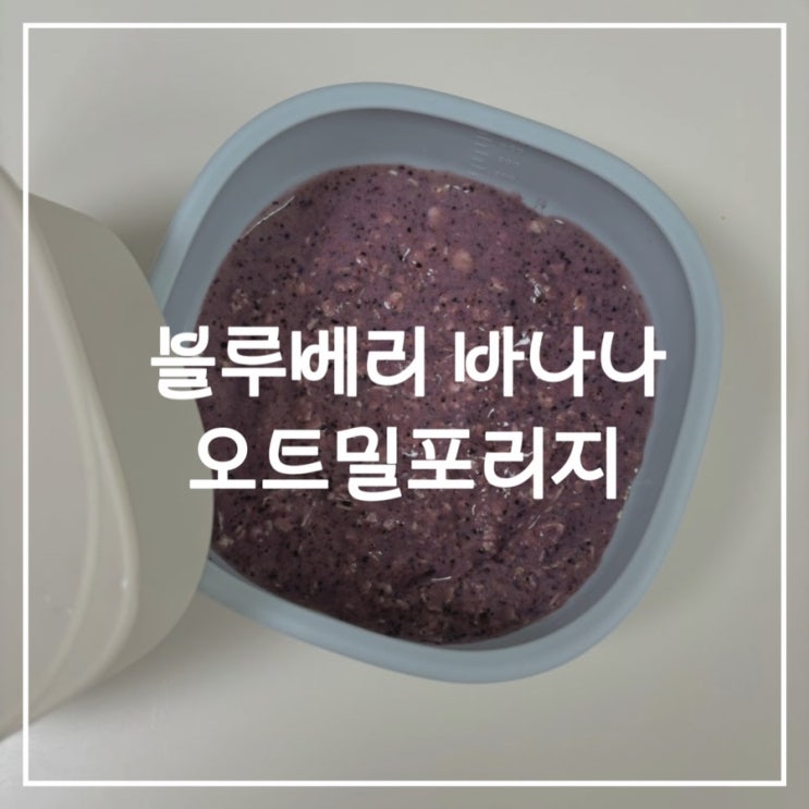  [후기이유식] 블루베리 바나나 오트밀포리지 레시피
