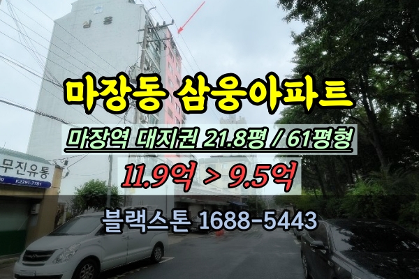 마장동 삼웅아파트 경매 61평 마장역 5룸 대지권넓은 단지 추천