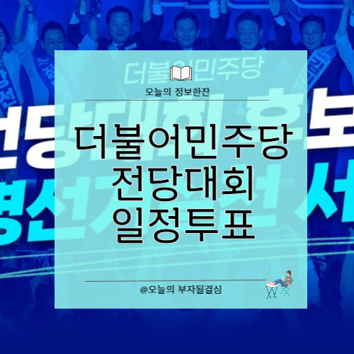 더불어 <b>민주당</b> 전당대회 일정 선거일 <b>당대표 후보</b> 지지율 투표... 