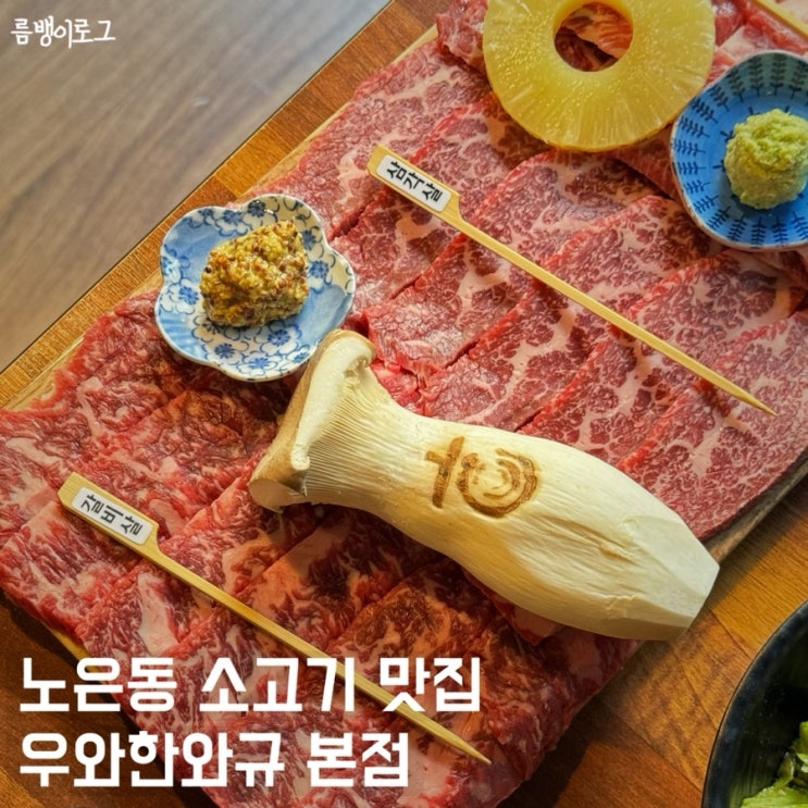  우와한와규 본점 대전 노은역 맛집 빛깔 좋은 소고기