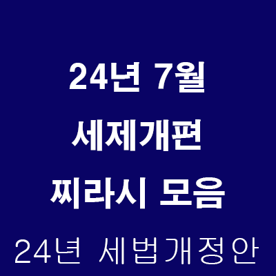  24년 7월 세제개편 찌라시 모음 (2024년 세법개정안)