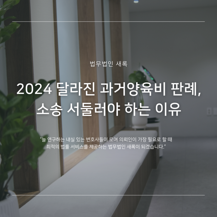  2024 달라진 과거양육비 판례, 소송 서둘러야 하는 이유