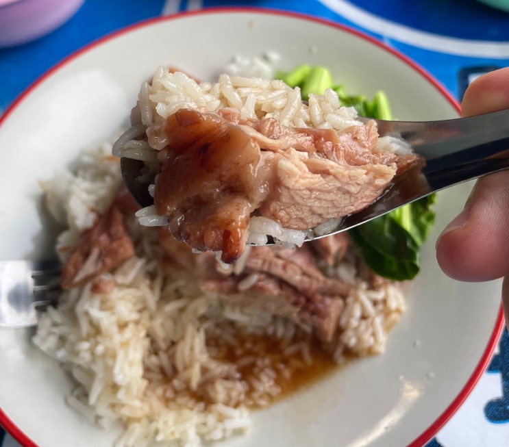  방콕 로컬 맛집 카오산로드 족발덮밥 노점