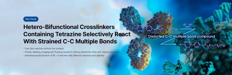  Hetero-Bifunctional Crosslinkers Containing Tetrazine Selectively React With Strained C-C 다중결합