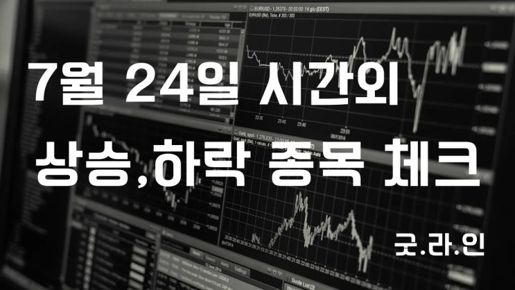 7월 24일 시간외 상승, 하락 종목 체크 7월 24일 시간외 상승, 하락 종목 체크