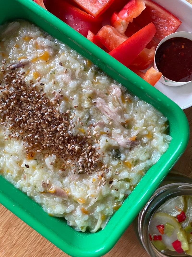 코스트코 로티세리 치킨 활용 간단 닭죽 끓이는 법