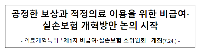 공정한 보상과 적정의료 이용을 위한 비급여·실손보험 개혁방안 논의 시작 공정한 보상과 적정의료 이용을 위한 비급여·실손보험 개혁방안 논의 시작