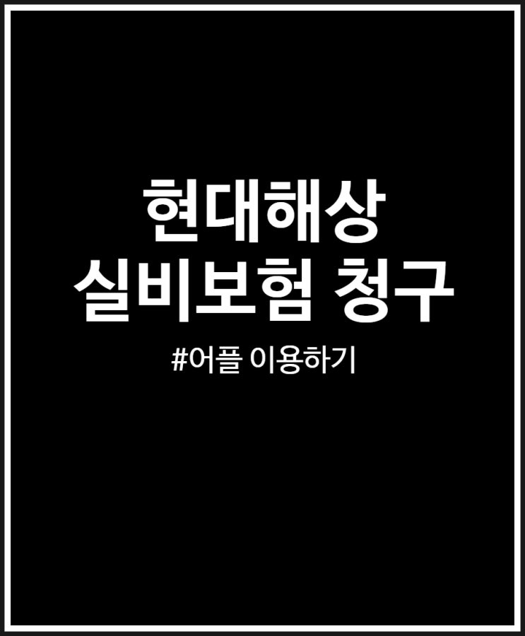  현대해상 실비보험 청구 방법 어플 이용하면 쉬워요 (feat. 청구서류)