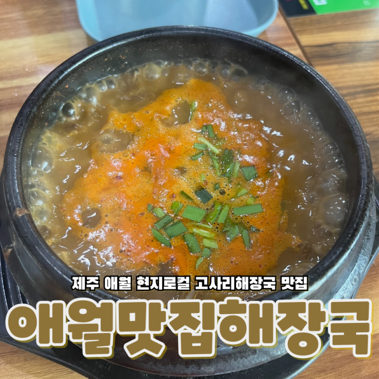  제주 애월 현지인이 추천하는 고사리해장국 스지도가니탕 맛집 애월맛집해장국