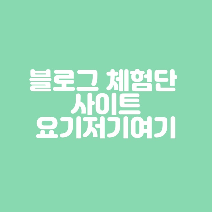  블로그 체험단 사이트 여기저기요기 알아보기