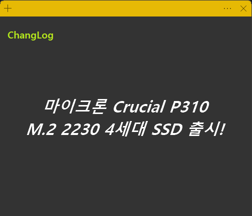 마이크론 Crucial P310 M.2 2230 4세대 SSD 출시!