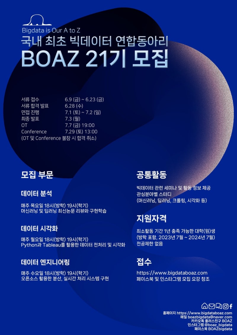 2년 간의 BOAZ, 보아즈 후기 | 빅데이터 동아리 | 데이터 분석, 시각화 | 운영진 활동 | 스터디 | 드디어 끝 : 네이버 블로그