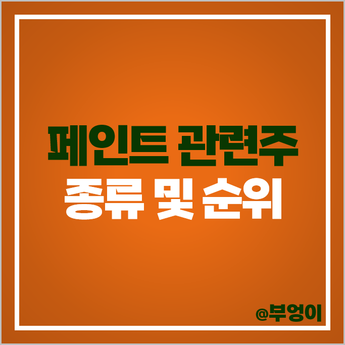 페인트 관련주 삼화페인트 주가 강남제비스코 벽산 주식 페인트 관련주 삼화페인트 주가 강남제비스코 벽산 주식