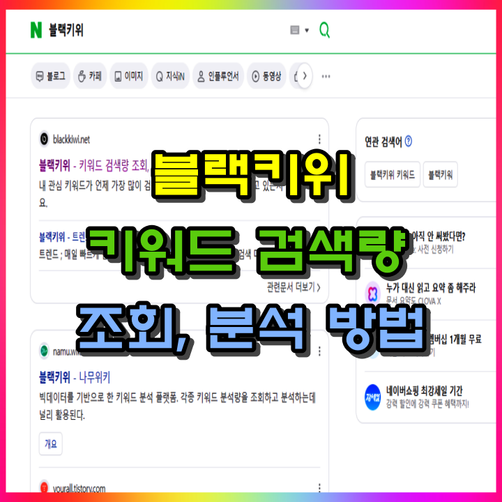  블랙키위 키워드 선정, 검색량 조회 방법은 이렇습니다