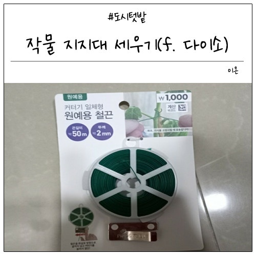 고추, 방울토마토, 가지 모종 지지대 세우기(f. 다이소 원예용 철끈)